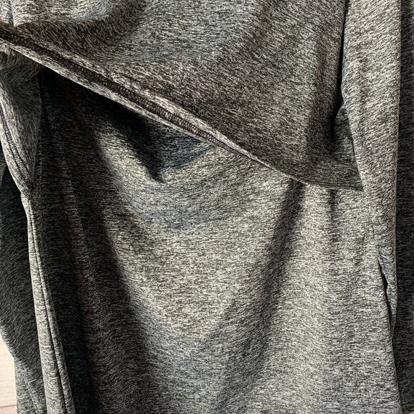 Dark Heather Gray Long Sleeve Athletic Shirt Back Slit Opening - Picture 11 of 14